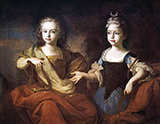 Петр II - в образе Аполлона и Наталья Романова - в образе Дианы, внуки Петра I
